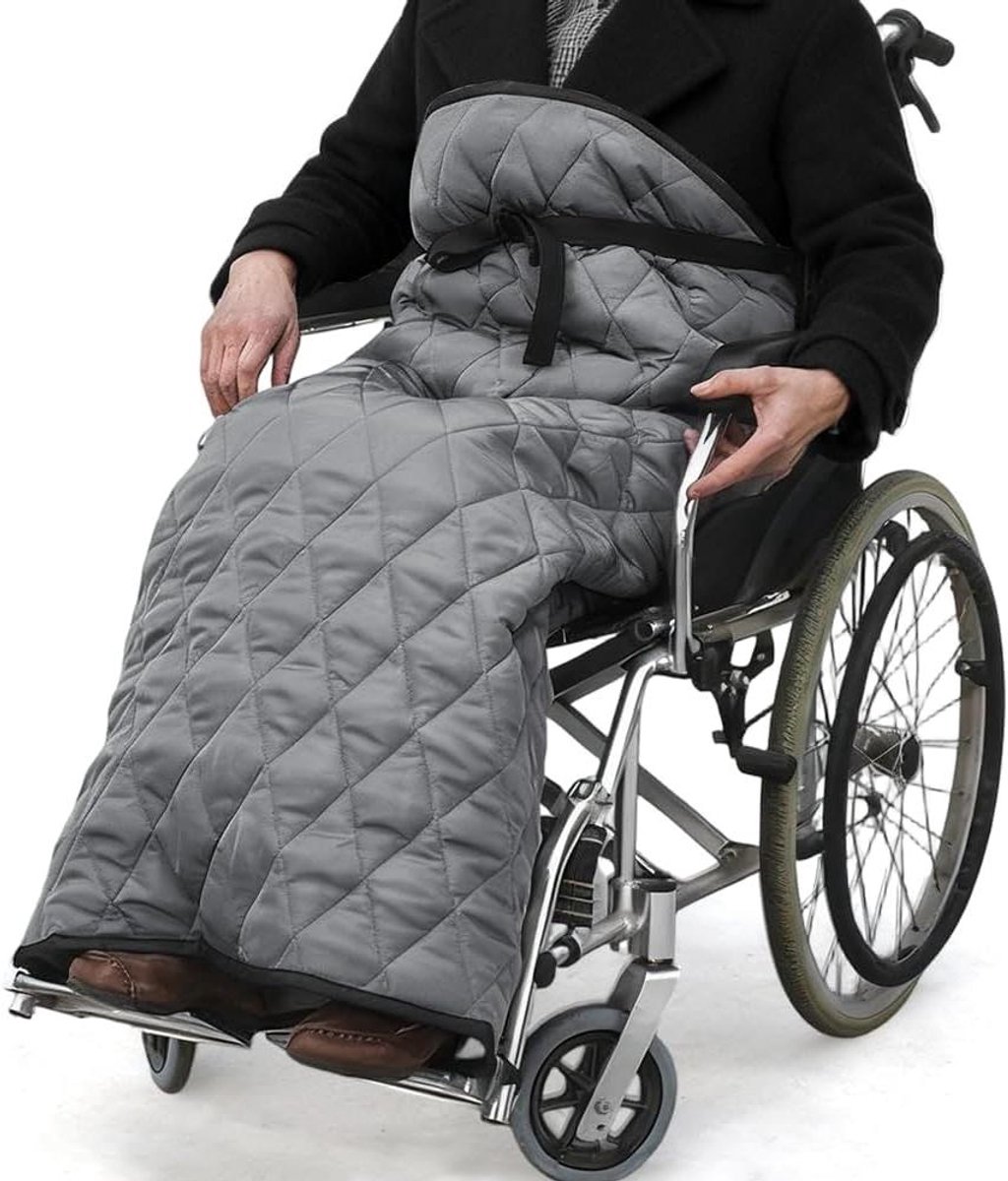 Rolstoel Warmtezak - Rolstoeldeken - Bescherming Kou - Drielaags Verdikt Stof - 125 x 112 cm - Grijs