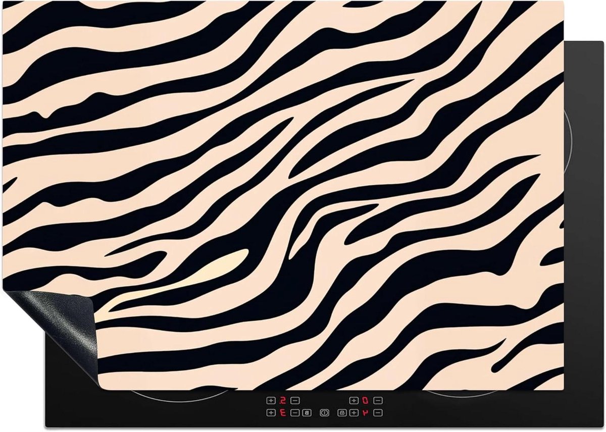 Inductie Beschermer - Kookplaat Mat - Keuken Decoratie - Anti-slip Ontwerp - 75x52 cm - Zebraprint
