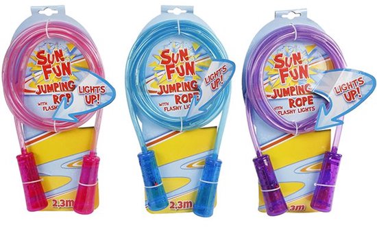 Springtouw met licht kleurrijk speelgoed voor buitenplezier.