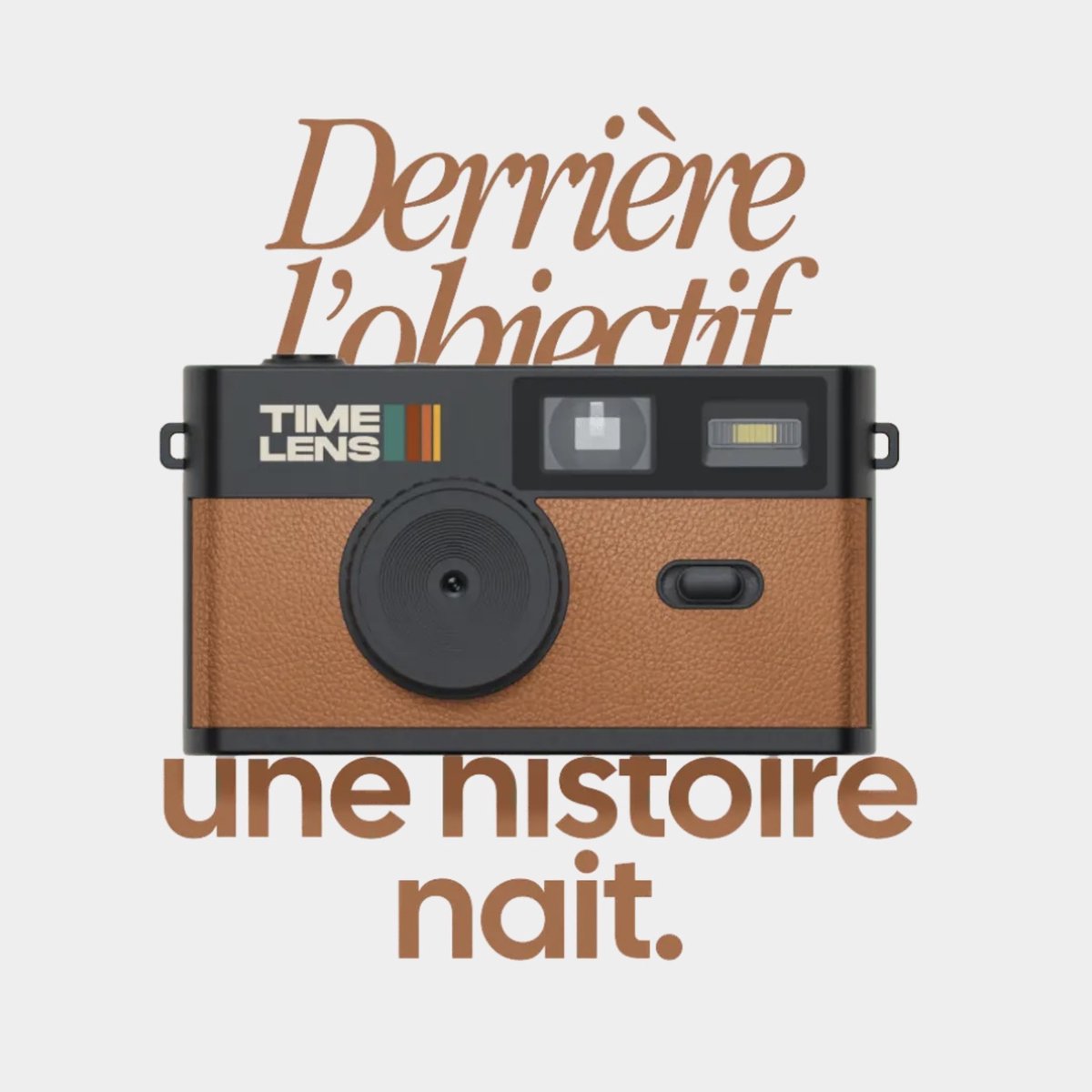 TimeLens - Retro Vintage Digitale Fotocamera - ZANDBRUIN (incl 4GB SD-kaart)