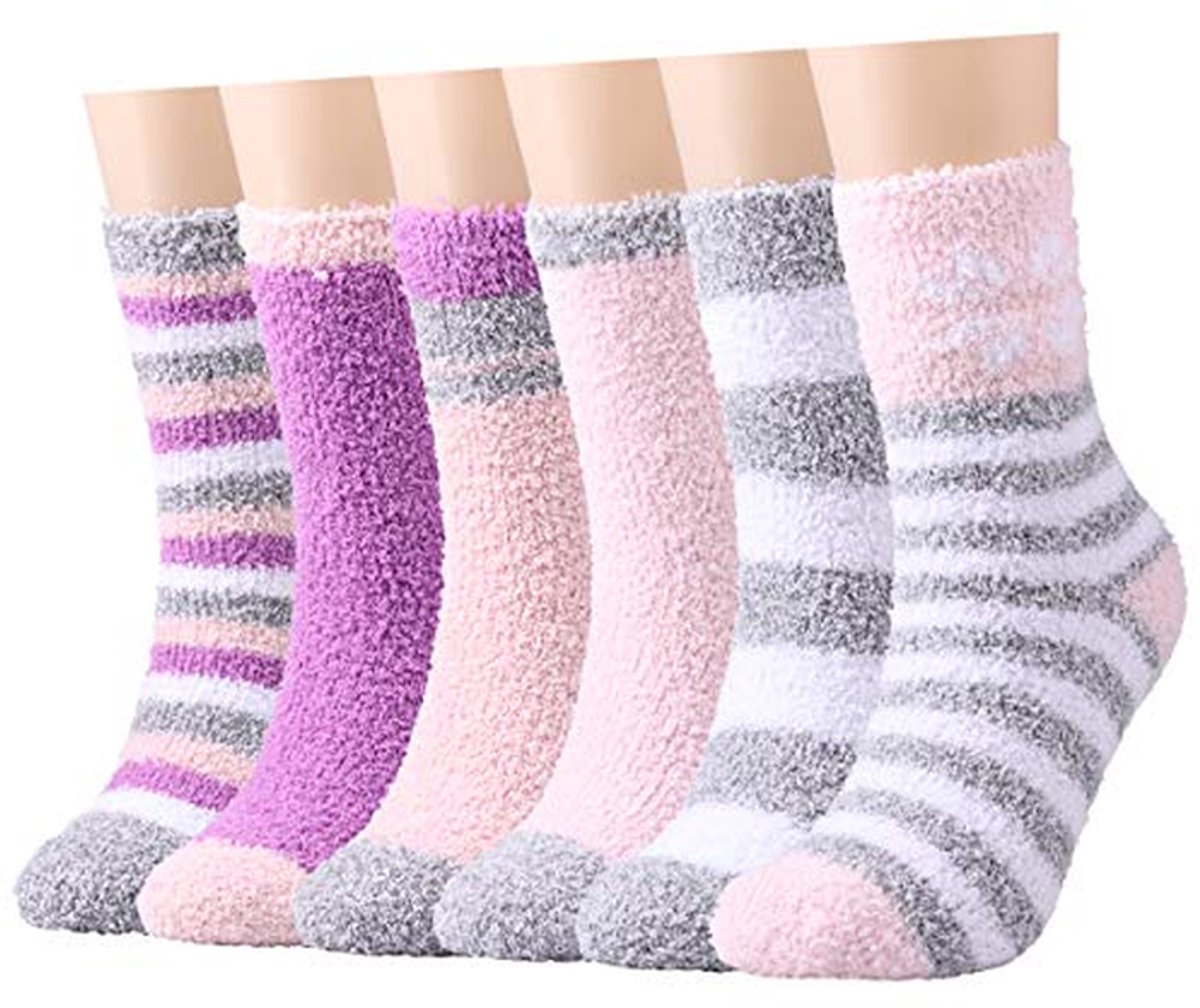 Zachte Fluffy Sokken voor Vrouwen - 6 Pairs Winter Warm & Cozy