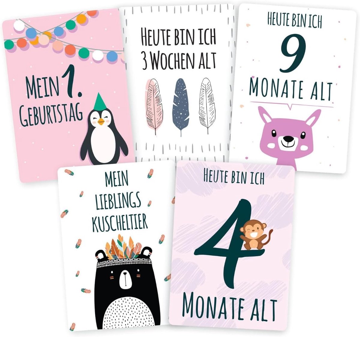 40 Luxe Baby Mijlpaal Kaarten Jongen Meisje - Fotokaarten Kraamcadeau en Babyshower