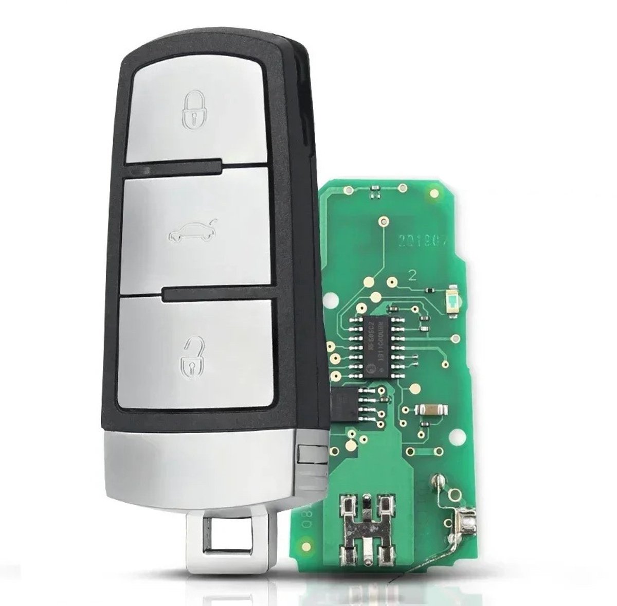 XEOD 3 knops auto sleutel geschikt voor Volkswagen Passat - 3C0959752BA - ID48 - 433MHZ - HU66 - Complete sleutel - Met electronica - Met afstandsbediening - 1 stuks