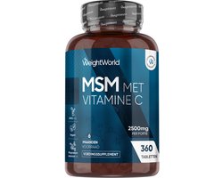 WeightWorld MSM tabletten met Vitamine C - 2400 mg - 360 tabletten voor 6 maanden voorraad - Vegan