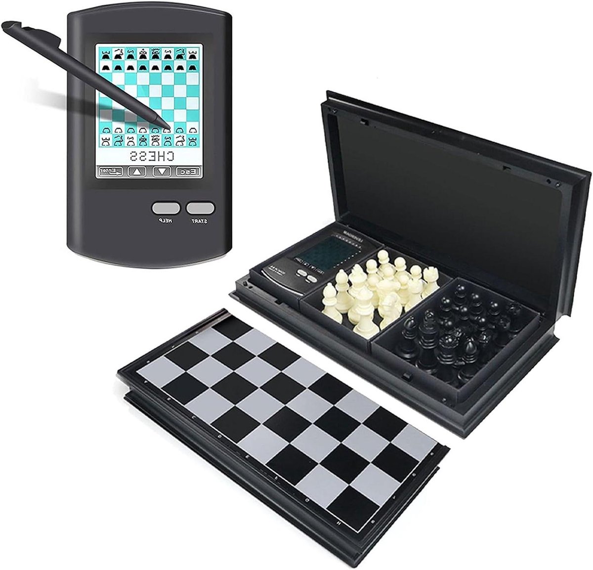 Elektronisch Schaakbord - Intelligent Spel - Cognitieve Vaardigheden Verbeteren - 220 Leerstanden - Met Bord Stukken - Zwart