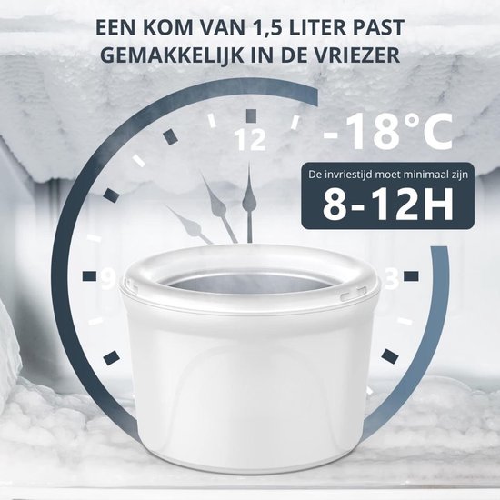 IJsmachine - IJsmaker - Softijs Machine Voor Thuis - 1,5 Liter - Wit van Merkloos — afbeelding 3