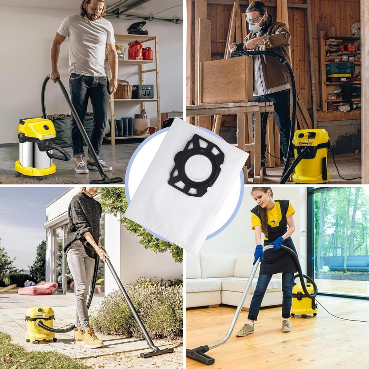 Stofzuigerzakken - Vervangende zakken - Schoon Huis Houden - 3-laags Filtratie - 10 stuks - Wit