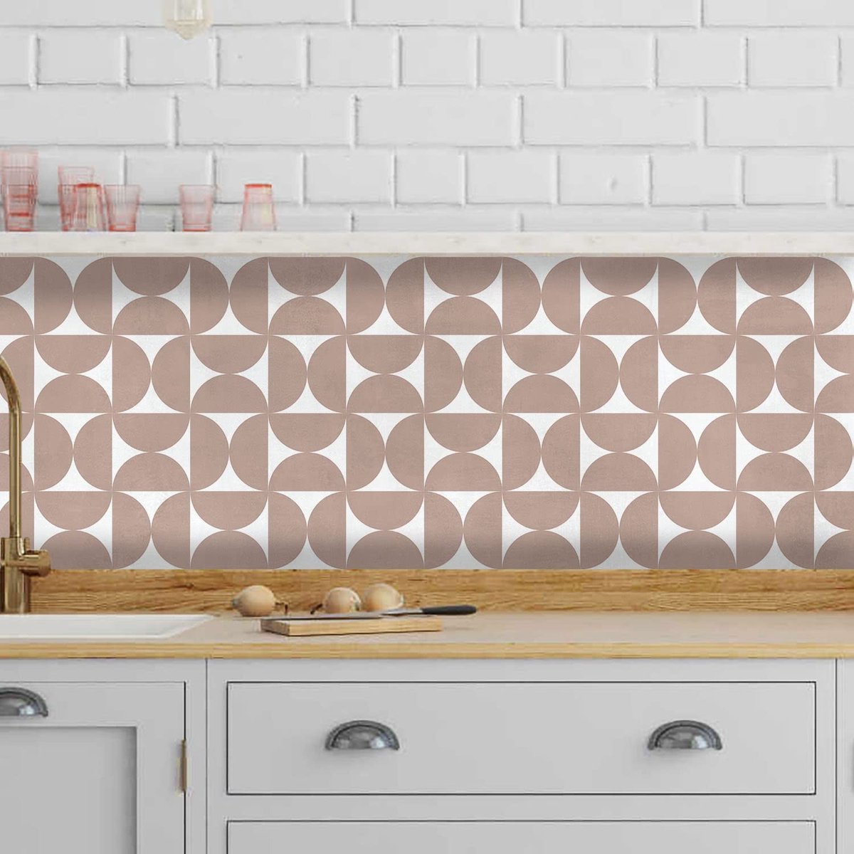aladdien - Vinyl Muurtegel Sticker - Waterdicht - 24 Stuks - Zelfklevend - Geometrisch - Perfect voor Keuken en Badkamer