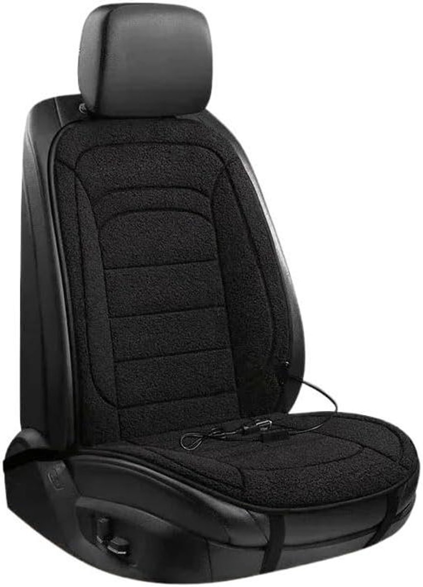Verwarmd Zitkussen - Autostoel Verwarming - Comfortabele Rit - Snelle Opwarming - 105x50cm - Zwart