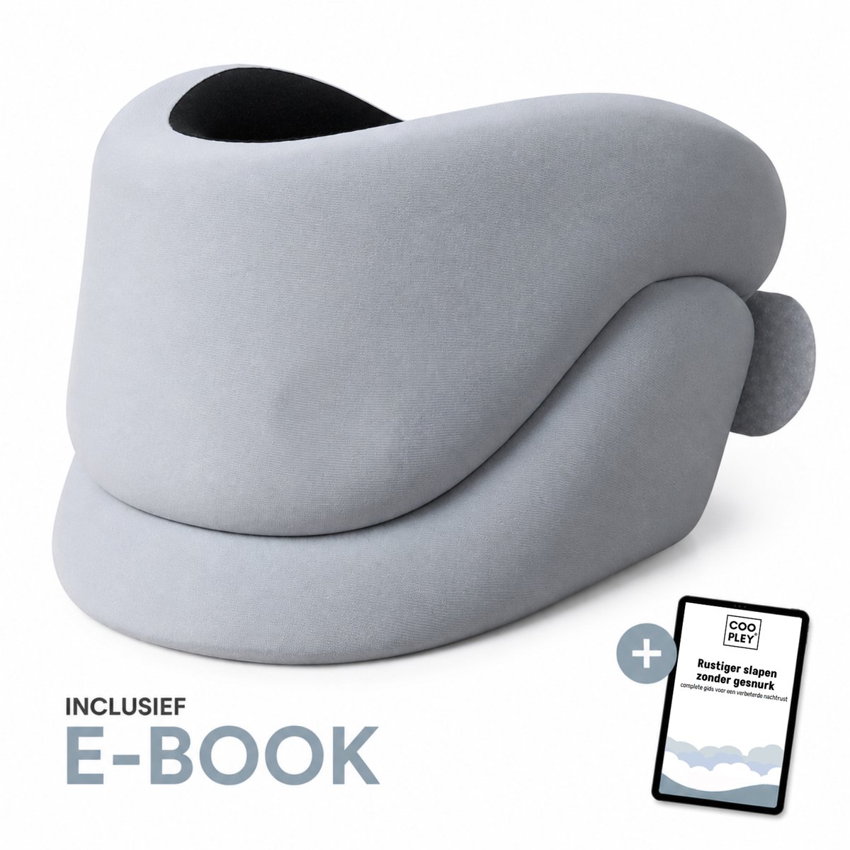 Anti Snurk Nekbrace Met E-book - One Size Anti Snurk Kussen - Verminderd Snurken Direct - Nekkraag - Nek Brace - Nekband - Anti Snurk Producten - Grijs