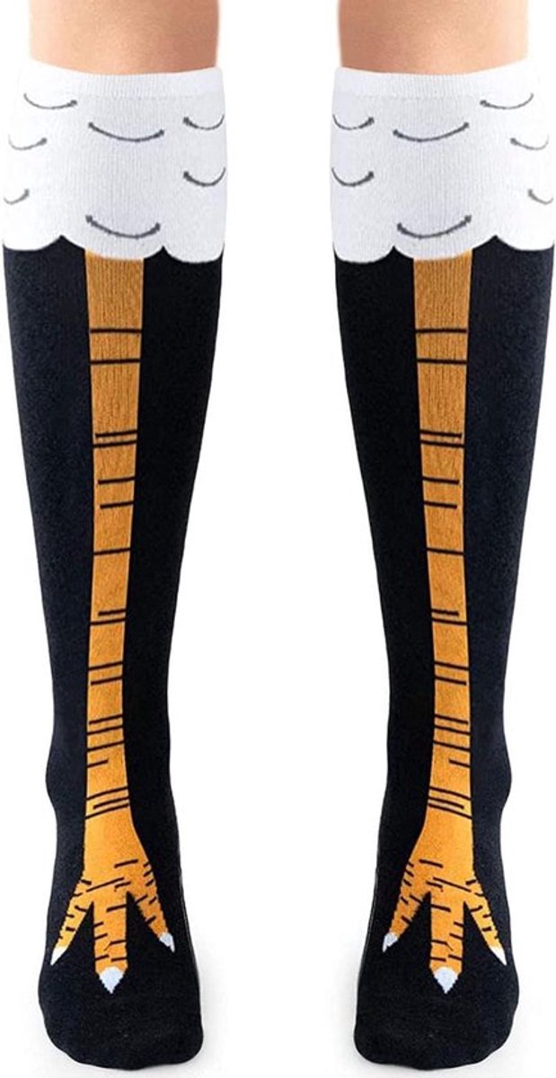 Knie-hoge sokken met kippendessin voor dames en heren - Grappige novelty sokken - Originele cadeau sokken met kalkoen print