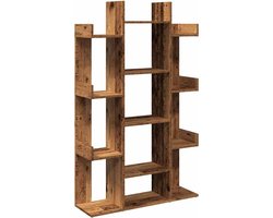 vidaXL Bookcase 86x25.5x140 cm processed wood old wood coloured, bookshelf, storage cabinet, storage rack, bookcase, bookshelf, storage shelf, book stand