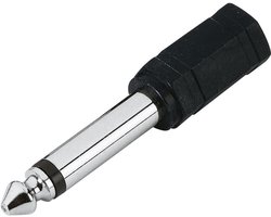 CABLEPELADO Audio Adapter, Stereo 3.5 mm Jack to 6.35 mm Mono Plug, Converter for Headphone Jack, PVC, Black