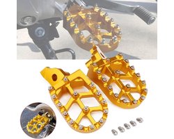 JFG RACING Motorfiets Voetsteunen Voetsteunen Rest Pedalen CNC Voor RMZ250 2007-2009 RMZ450 2005-2007 06 Crossmotor -Goud