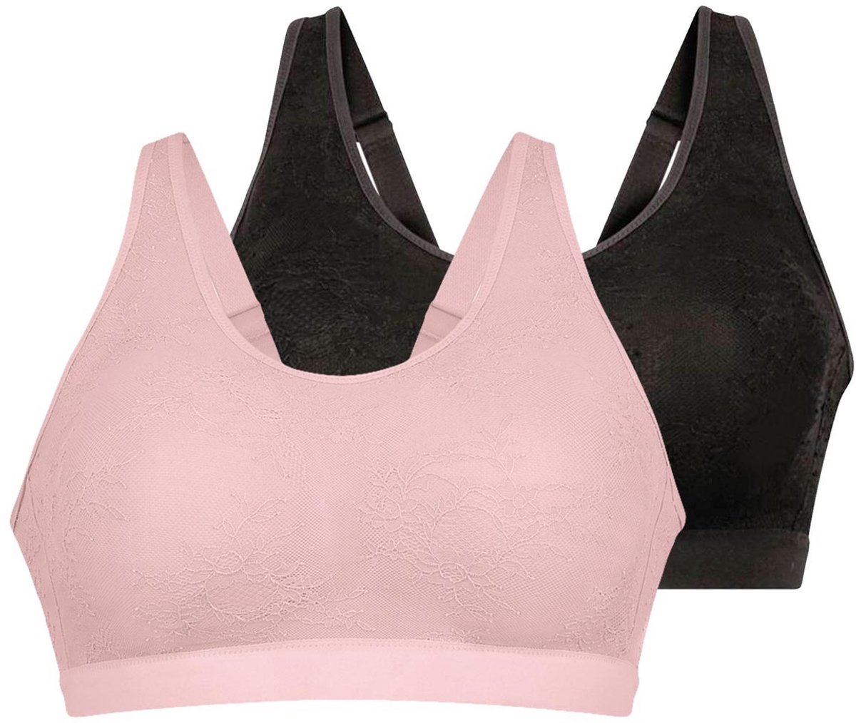 Anita bralette 2 pack Essential Lace Prothesen BH zwart / roze