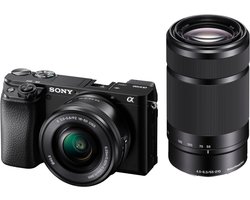 Sony A6100 + 16-50 + SEL 55-210 - APS-C Systeemcamera – Zwart