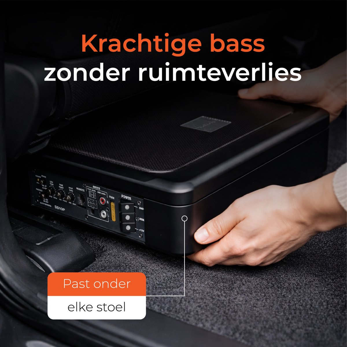 Slimbass Auto Subwoofer Met Ingebouwde Versterker - Afstandsbediening - Speakers - Underseat - Actief - Woofer - Actieve - Zwart - Skoov – foto 3