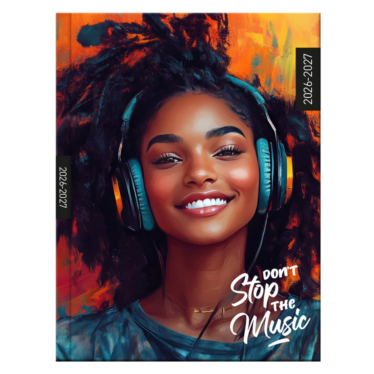 SOHO Agenda - A5 Formaat - 21x14,5cm - Jaar 26/27 - 12 maanden - Augustus t/m Juli - 1 week op 2 pagina's - Harde kaft - Met leeslint - Don't Stop The Music