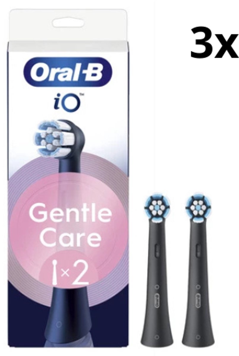 Oral B iO Gentle Care Opzetborstels – Zwart - 3 x 2 stuks