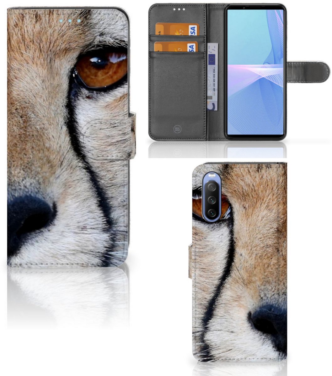 Sony Xperia 10 III Telefoonhoesje met Pasjes Cheetah