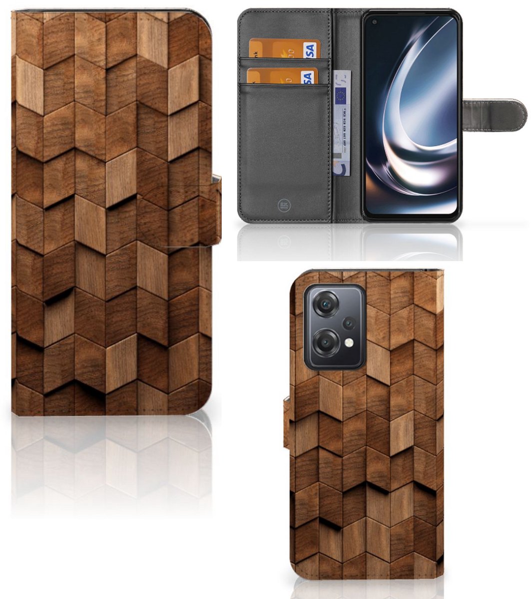 Book Style Case voor OnePlus Nord CE 2 Lite Wooden Cubes