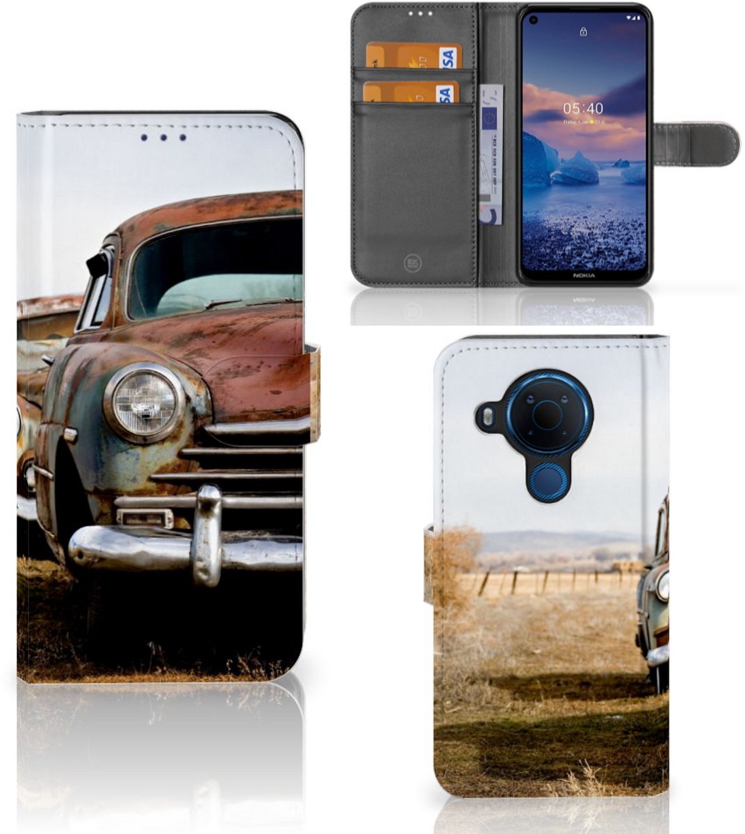 Nokia 5.4 Telefoonhoesje met foto Vintage Auto