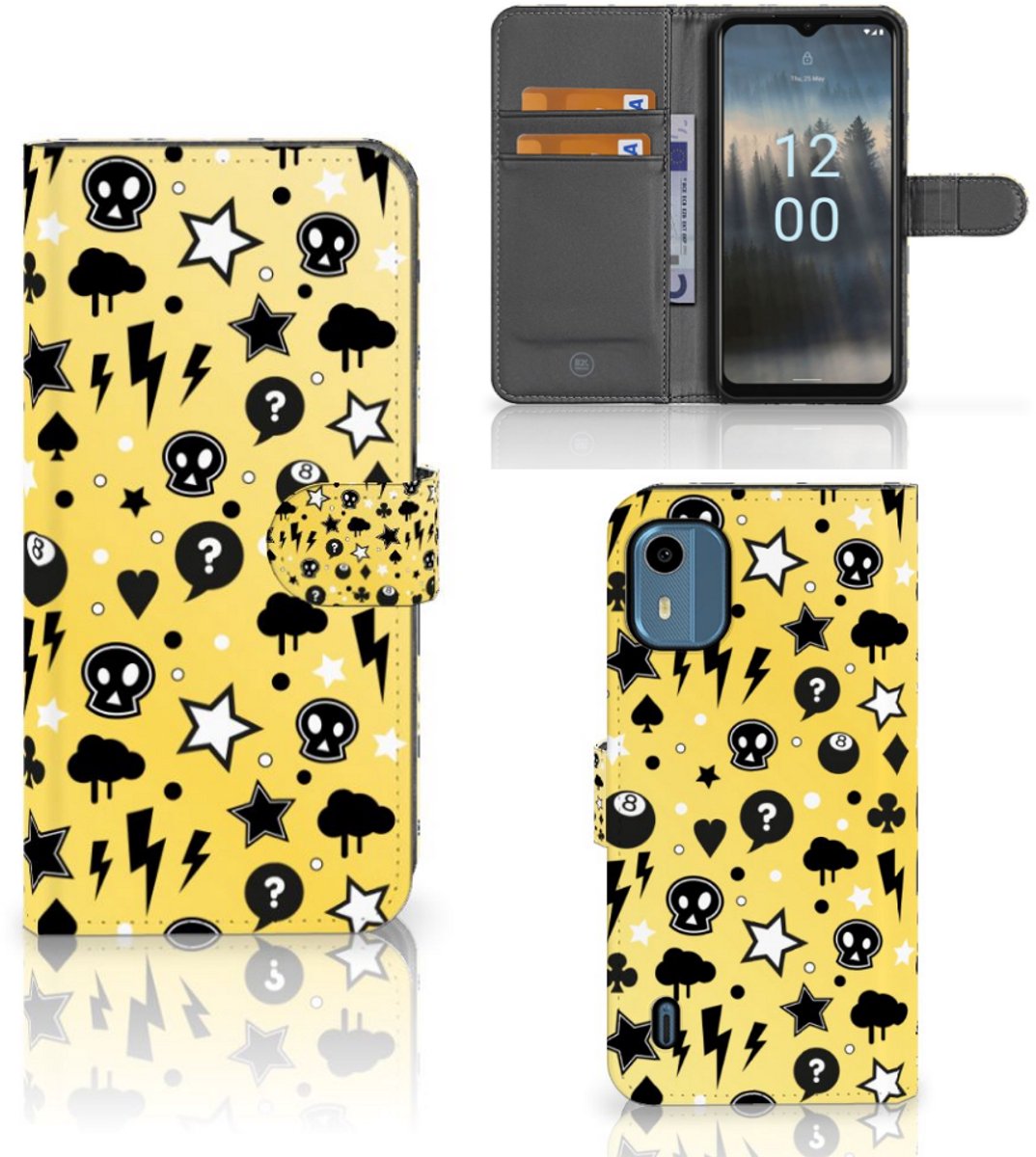 Telefoonhoesje met Naam Nokia C12 Punk Geel