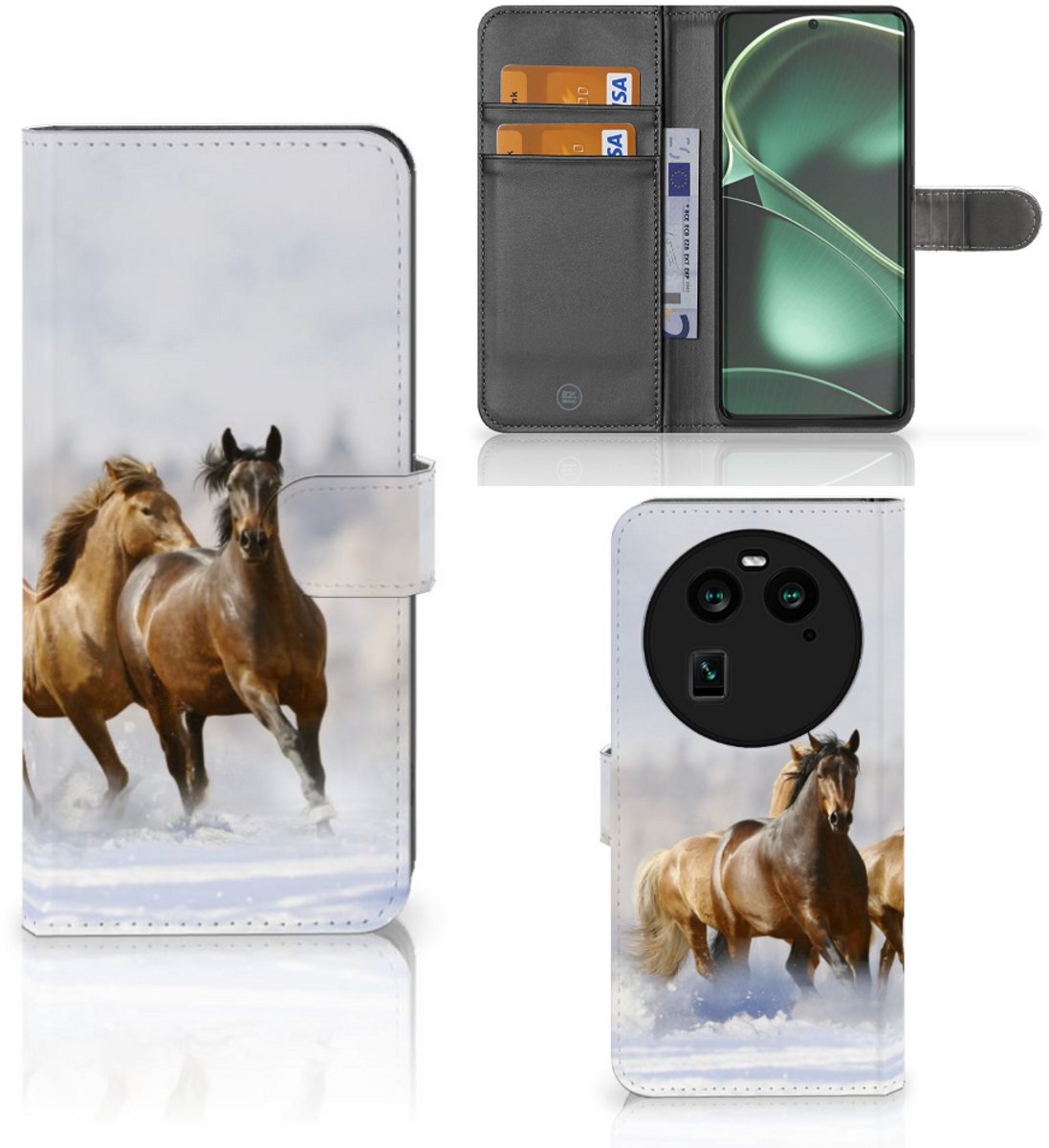 OPPO Find X6 Telefoonhoesje met Pasjes Paarden