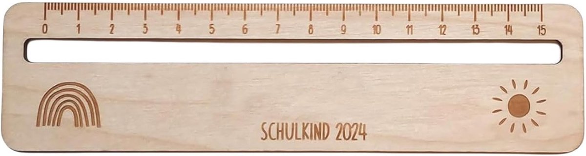 Houten Leesliniaal - Leesgids Kinderen - Begeleid Lezen - Duurzaam Hout - 17x4 cm - Veelkleurig
