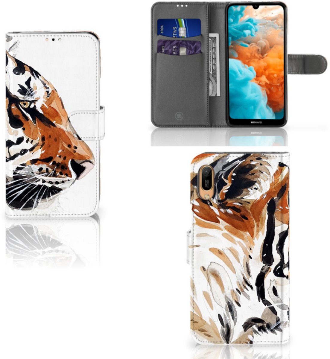 Hoesje Huawei Y6 (2019) Watercolor Tiger