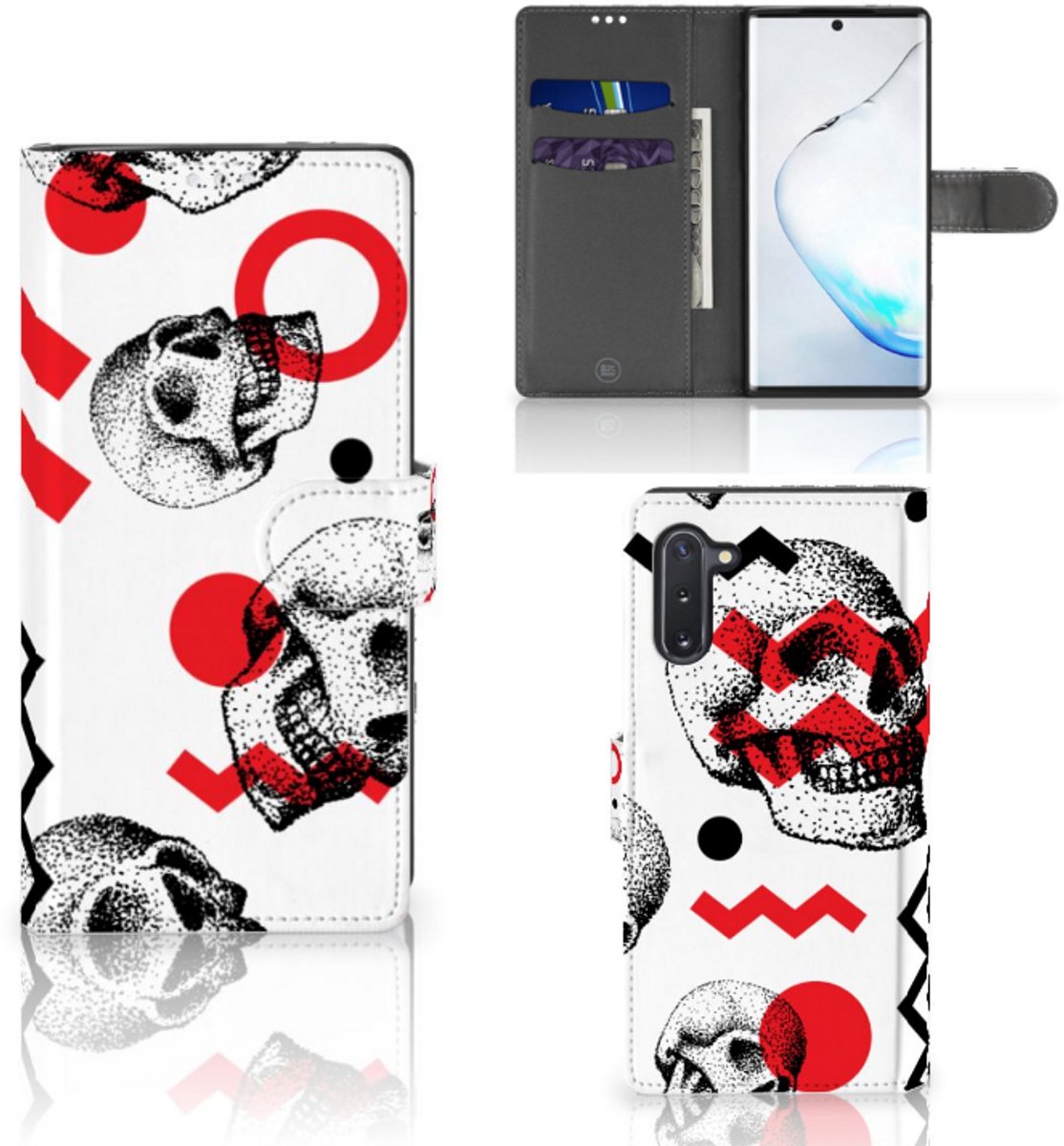 Telefoonhoesje met Naam Samsung Galaxy Note 10 Skull Red