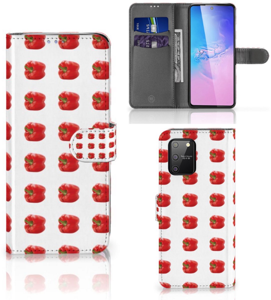 Book Case voor Samsung S10 Lite Book Cover Paprika Red