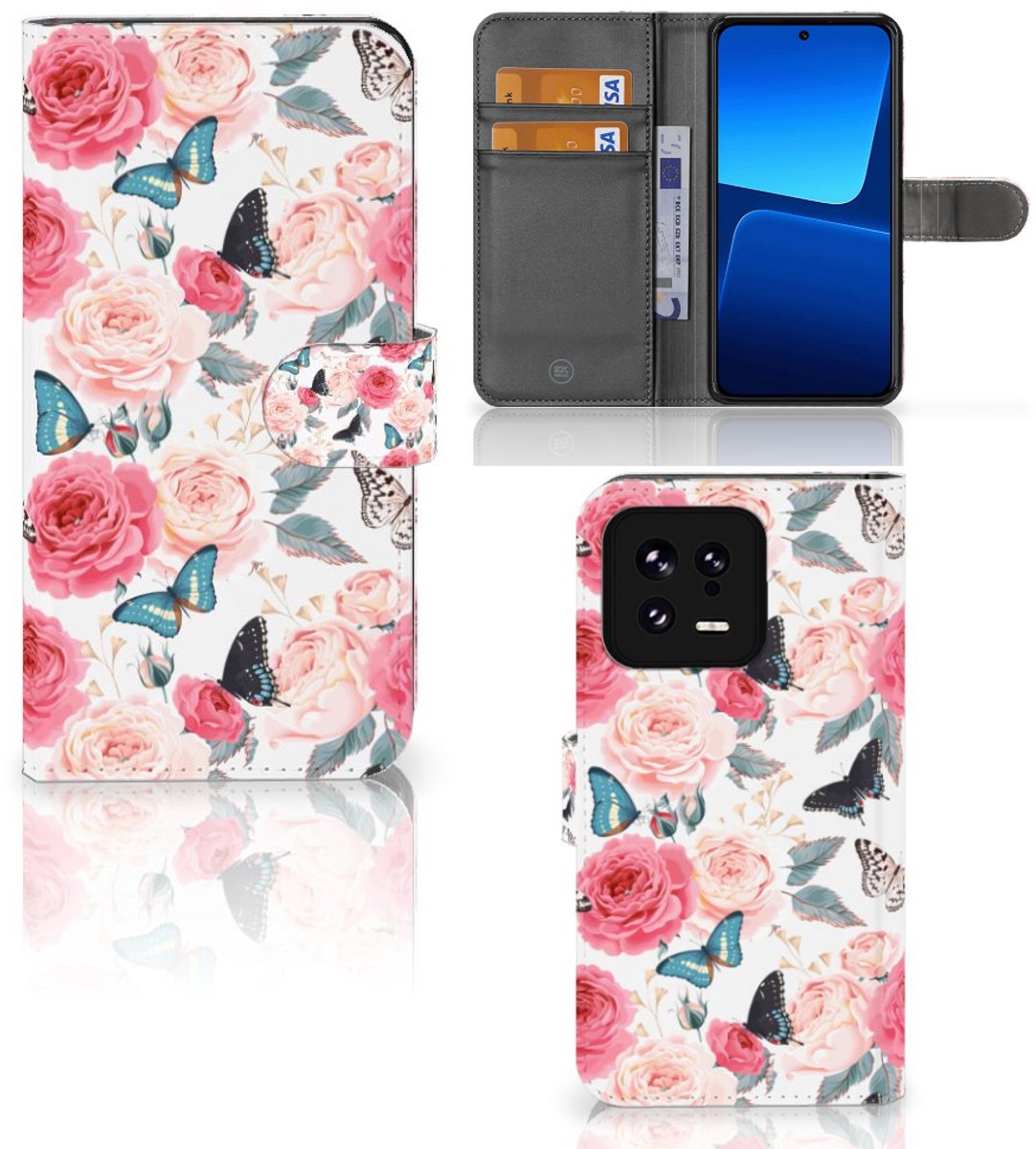 Xiaomi 13 Hoesje Butterfly Roses