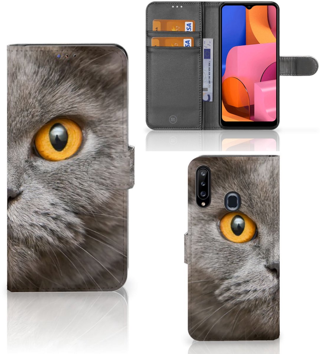 Telefoonhoesje met Pasjes Samsung Galaxy A20s Britse Korthaar