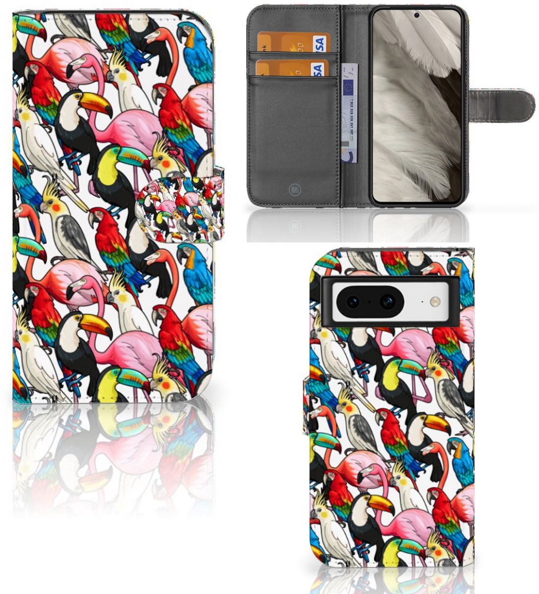 Google Pixel 8 Telefoonhoesje met Pasjes Birds