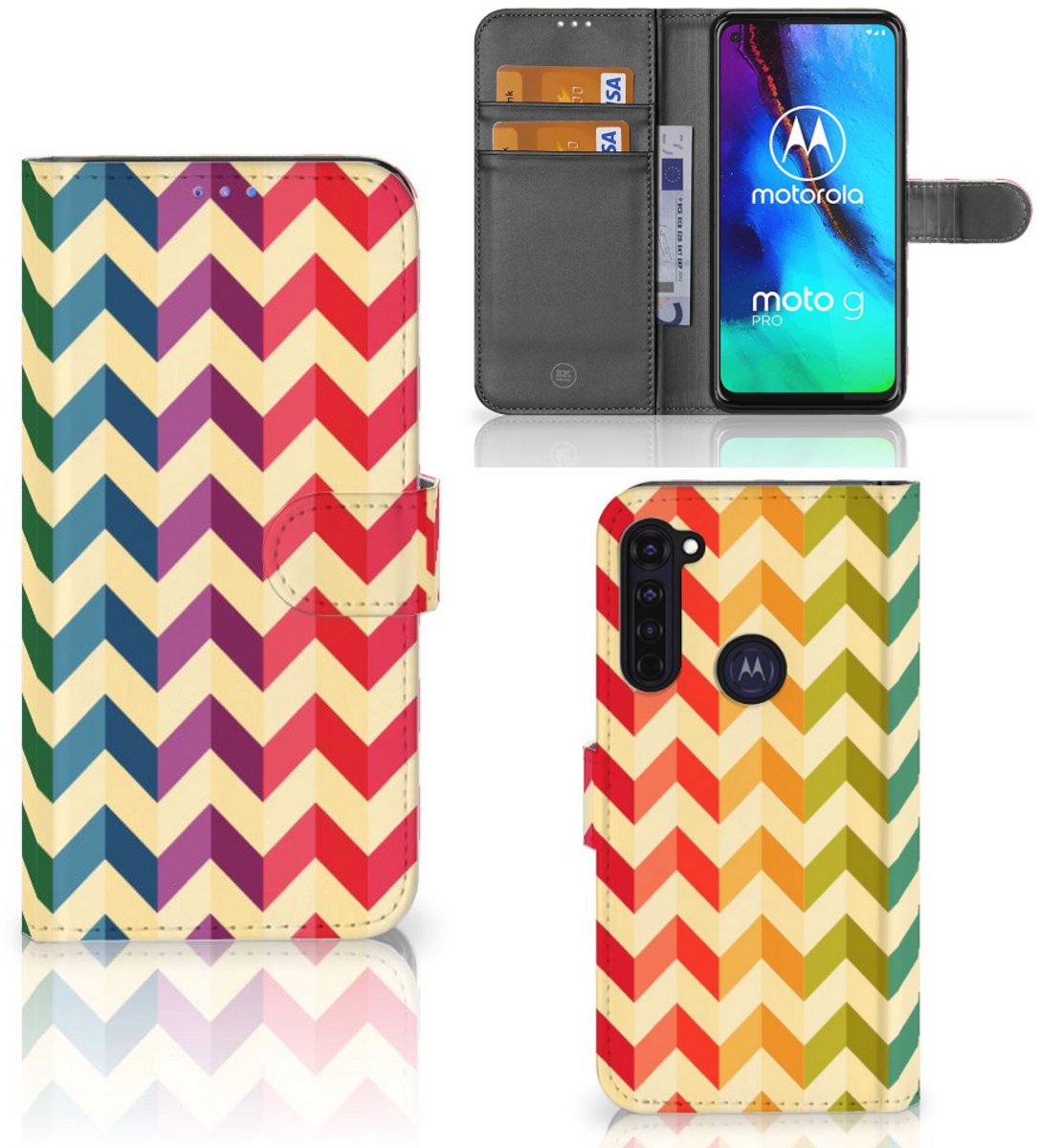 Motorola Moto G Pro Telefoon Hoesje Zigzag Multi Color