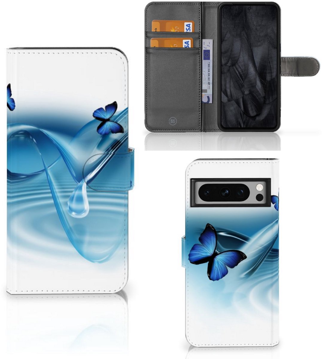 Google Pixel 8 Pro Telefoonhoesje met Pasjes Vlinders