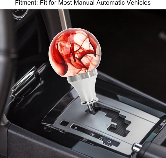 Schakelpookknop Ronde Bal - Versnellingspookkop Auto - Auto Interieur Stylen - Universele Montage Met Adapters - 11MM Poort - Rood — afbeelding 4