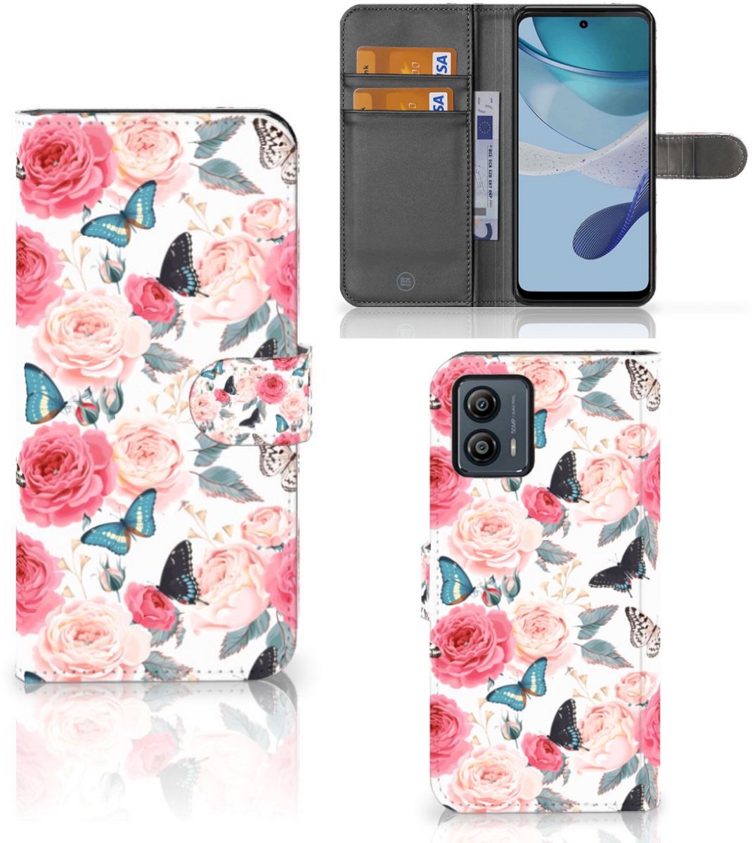 Motorola Moto G53 Hoesje Butterfly Roses