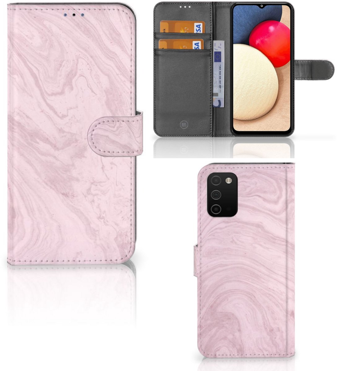 Samsung Galaxy A03s Bookcase Marble Pink - Origineel Cadeau Vriendin