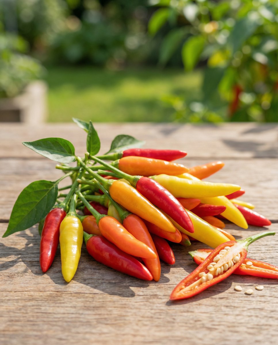 Rawit Peper Zaden Capsicum Frutescens Eenjarig Mix Rawit Rood Geel Oranje