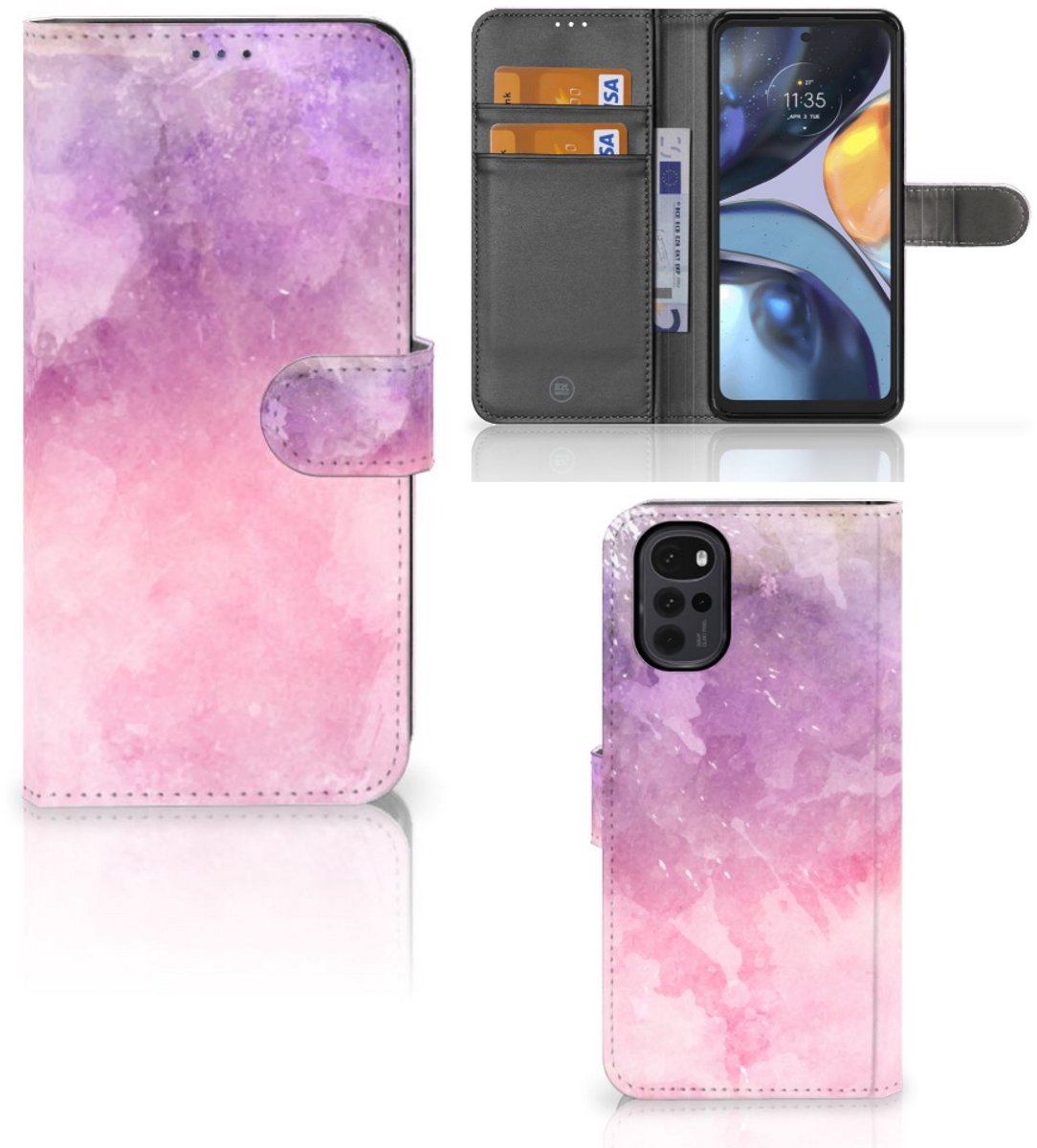 Hoesje Motorola Moto G22 Pink Purple Paint