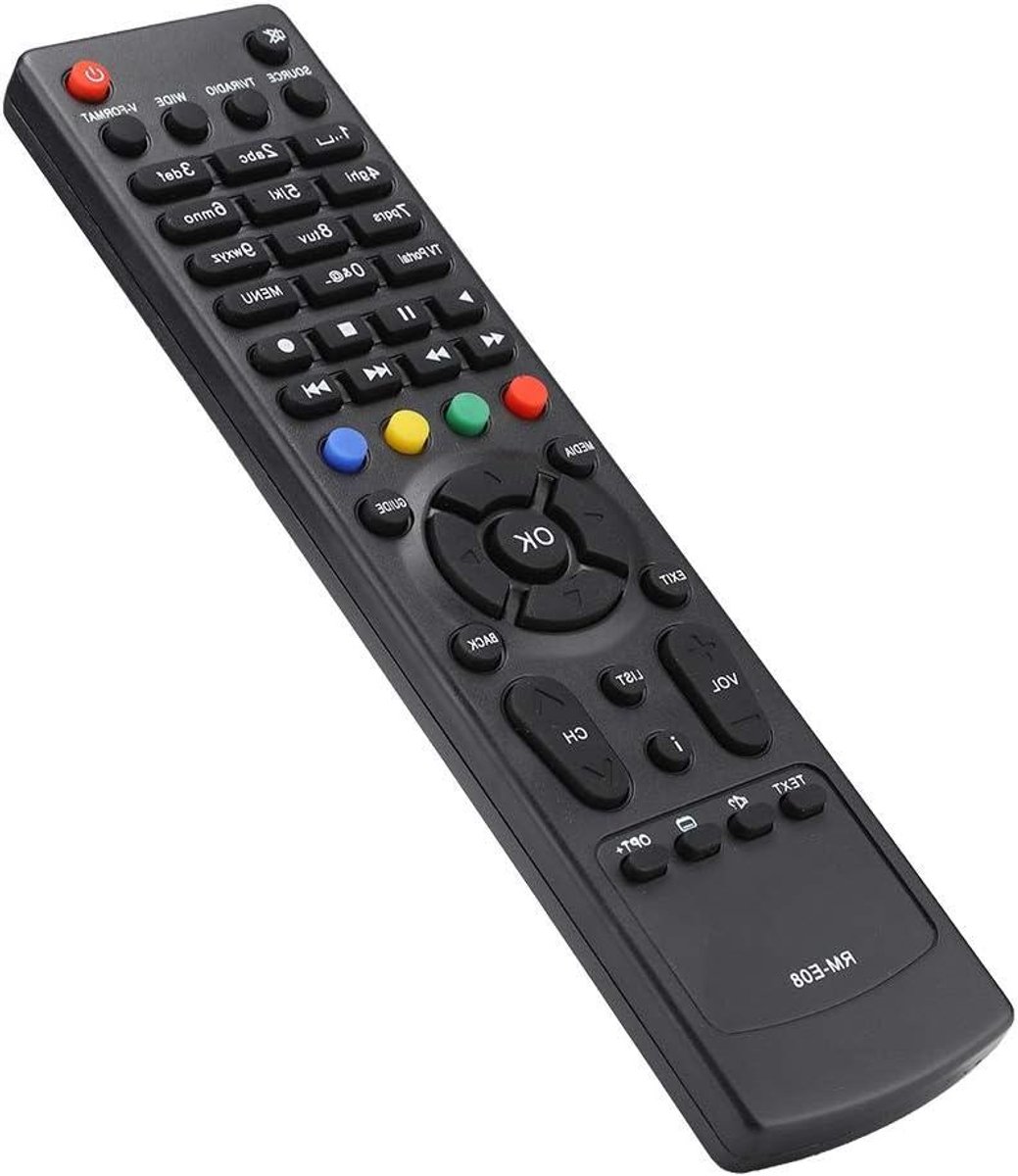Afstandsbediening - Remote Control - Tv Bediening - Lichtgewicht ABS-kunststof - 206 x 50 x 20 mm - Zwart