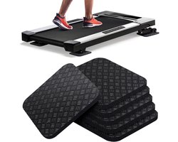 Set van 6 loopbandmatten - Dubbelzijdig antislip - Schokabsorberende matten, geschikt voor loopbanden, wandelmatten en hometrainers - Beschermt hardhouten vloeren