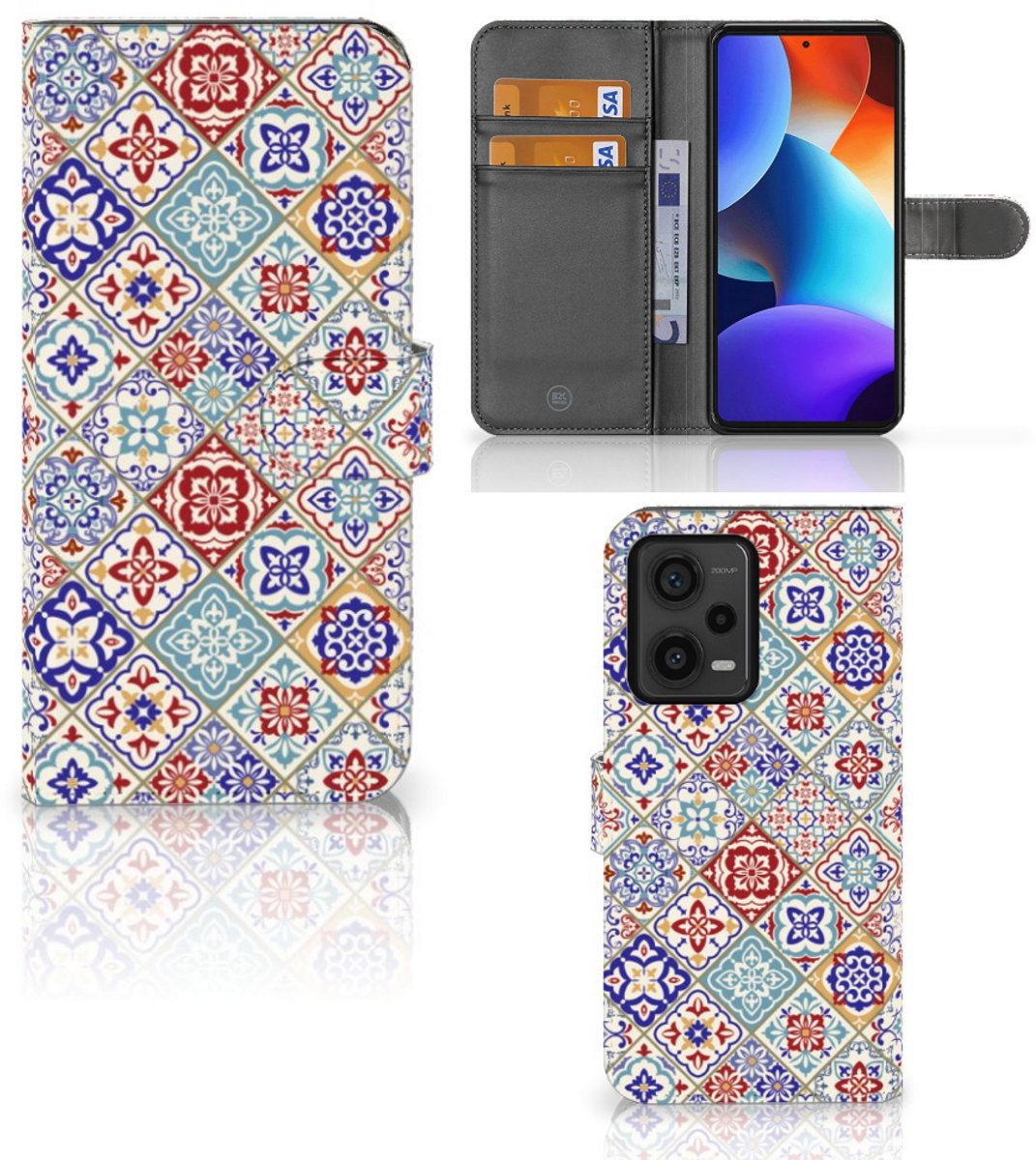 Boekhoesje voor Xiaomi Redmi Note 12 Pro Plus Bookcase Tiles Color