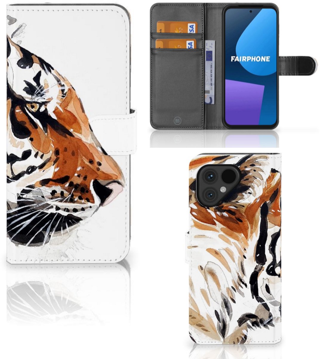 Hoesje Fairphone 5 Watercolor Tiger