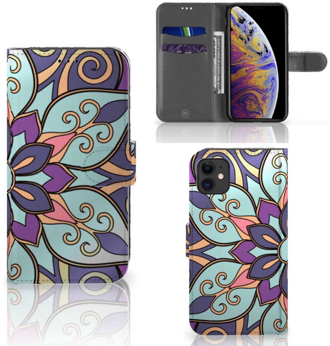 Apple iPhone 11 Hoesje Purple Flower