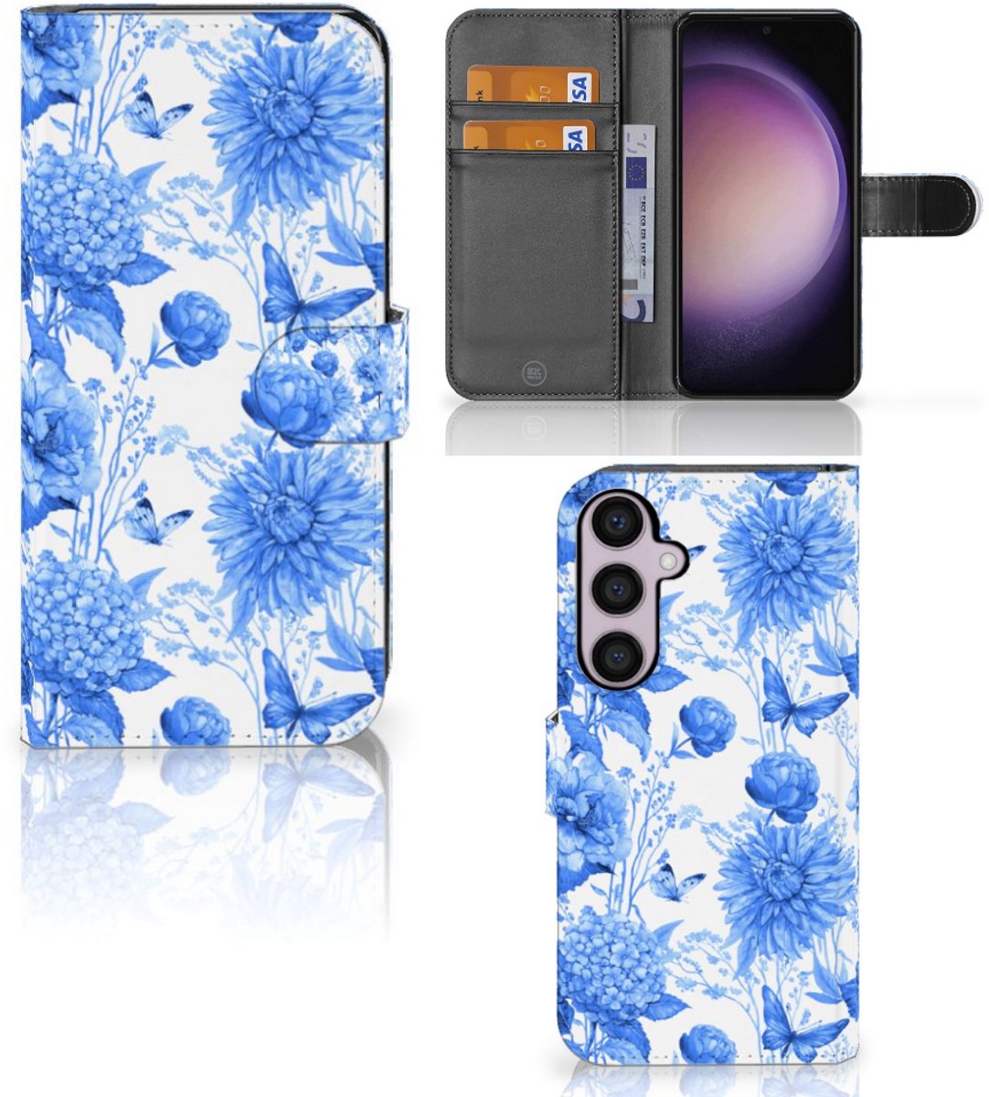 Hoesje voor Samsung Galaxy S24 Plus Flowers Blue
