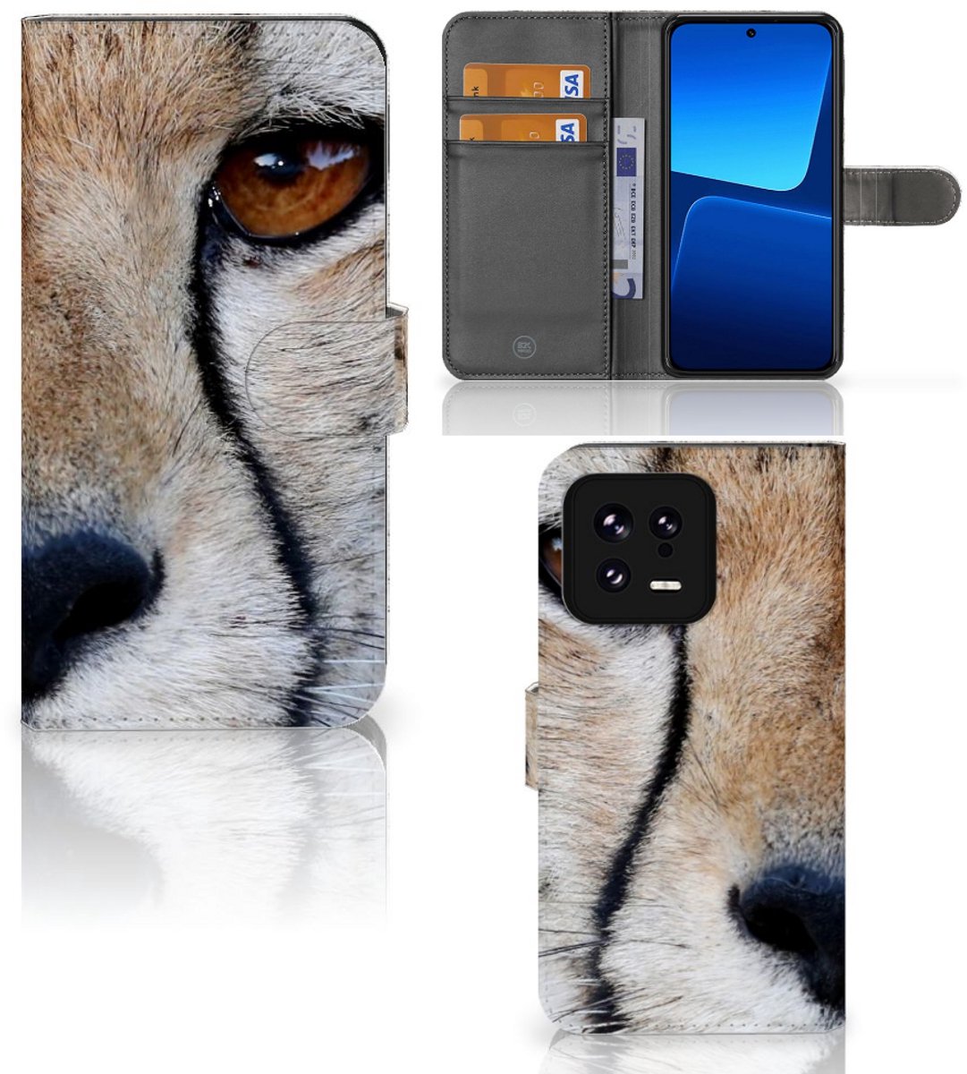 Xiaomi 13 Telefoonhoesje met Pasjes Cheetah