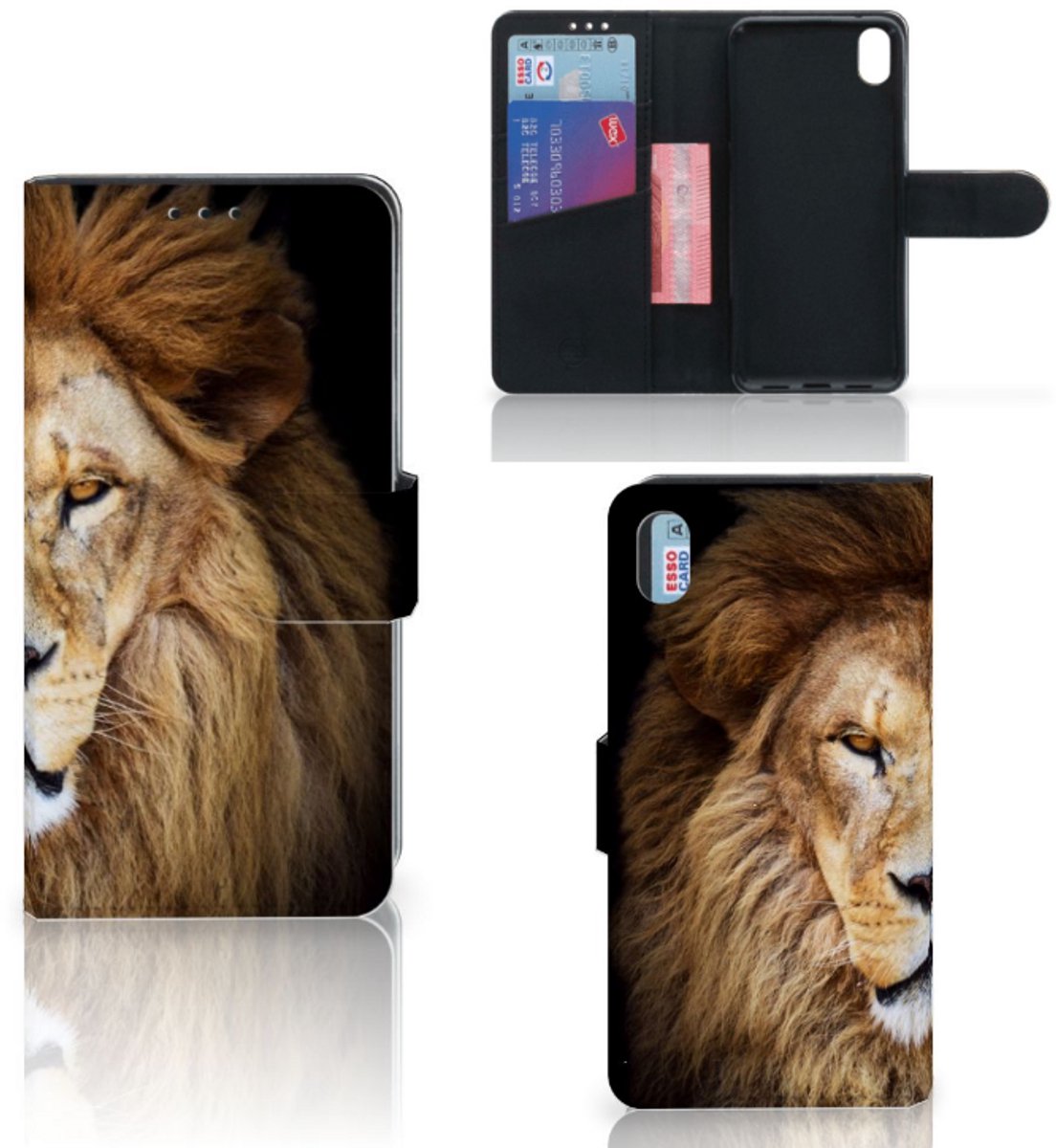 Xiaomi Redmi 7A Telefoonhoesje met Pasjes Leeuw
